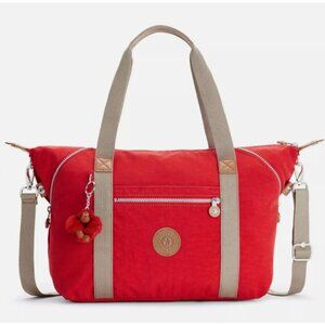 NWT Kipling Art Medium Tote Bag, Travel, Gym - True Red